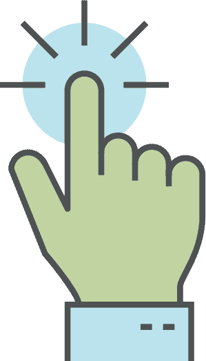 finger touching icon