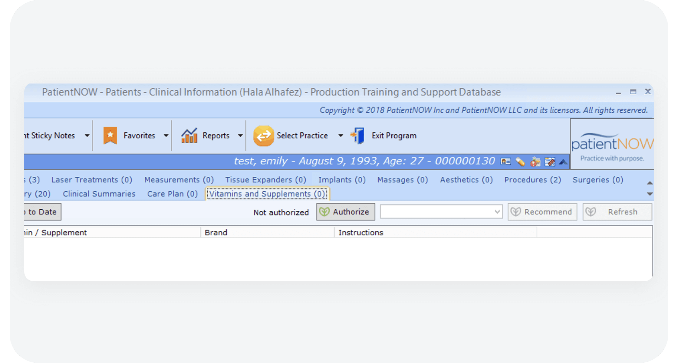 integrations partner screenshot of Fullscript authorization location in the Patient Now platform