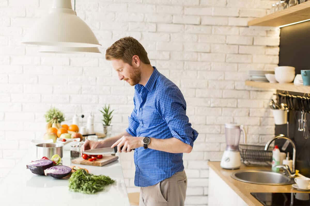 Elimination diet man preparing food 