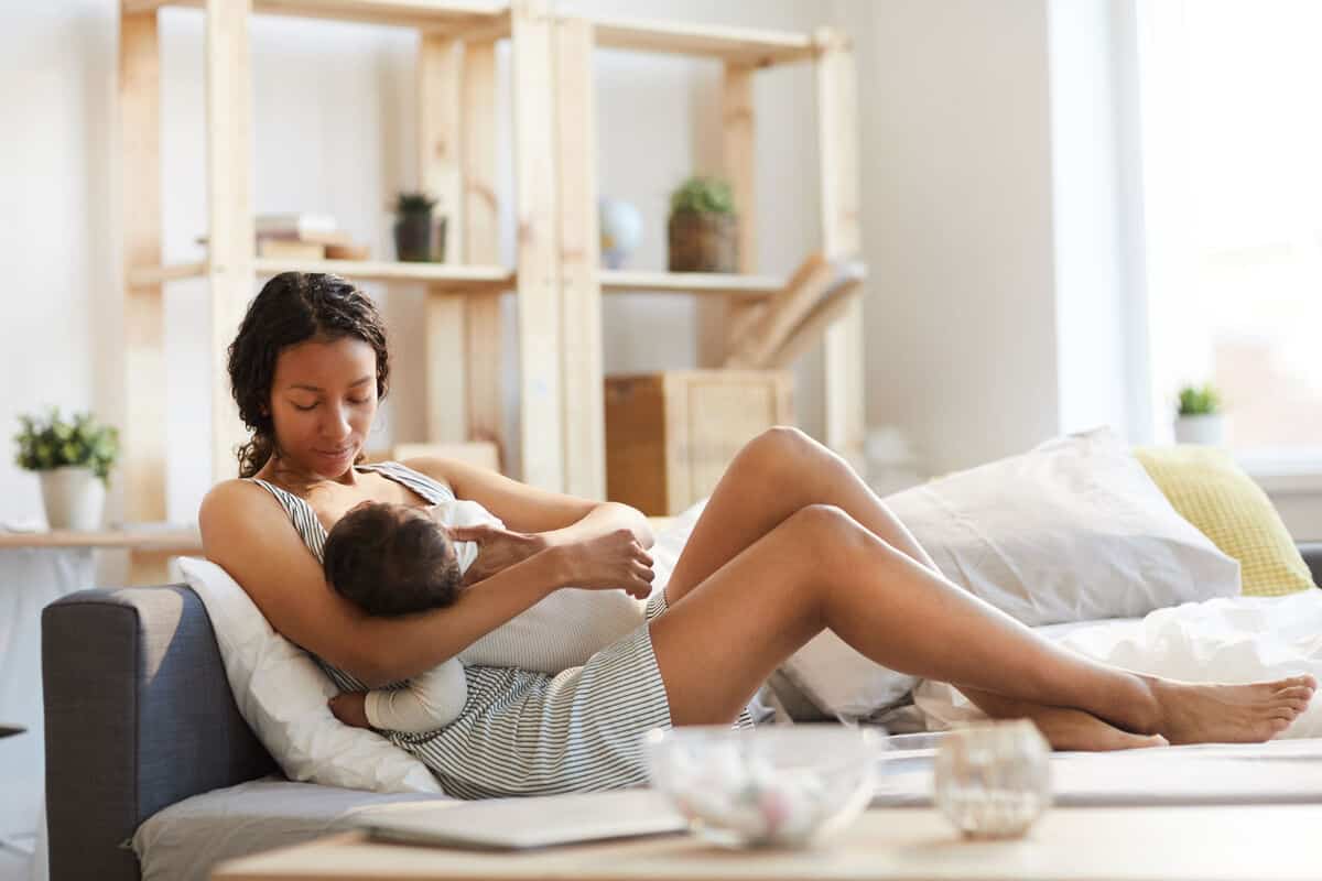 Woman holding a baby