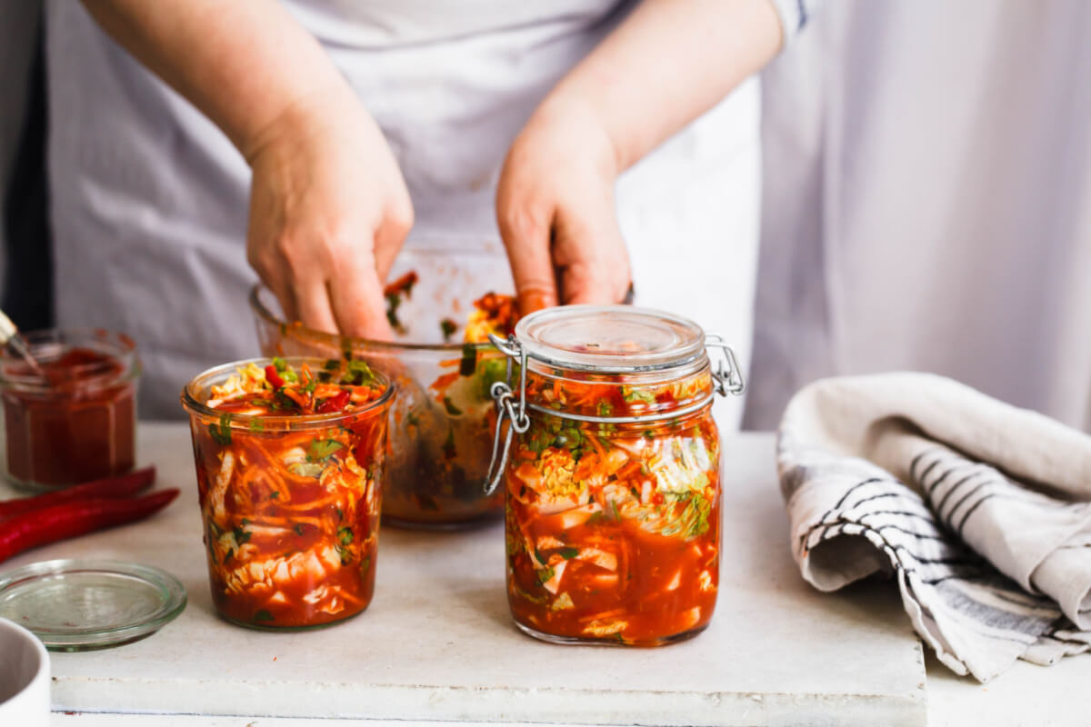 postbiotics jar of kimchi