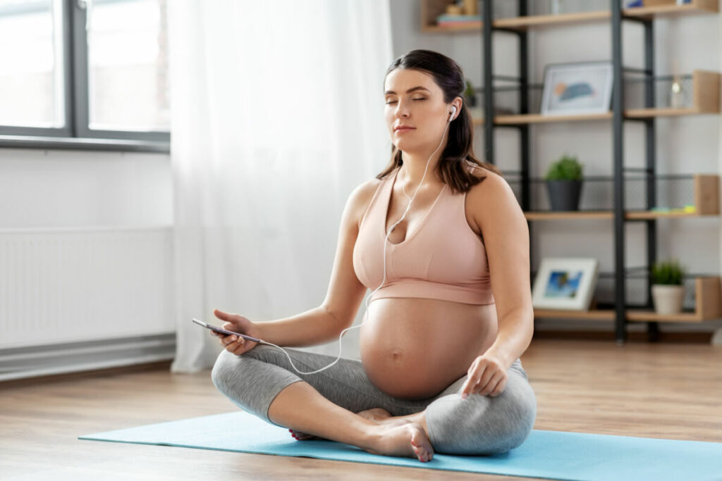 pregnant woman meditating