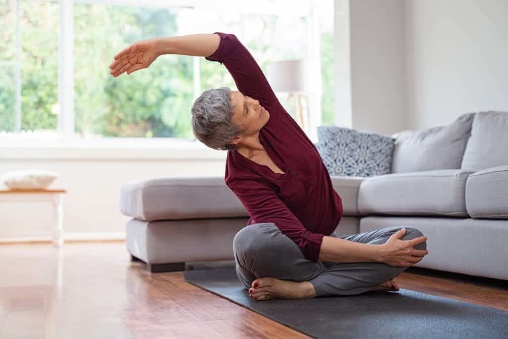 woman doing yoga