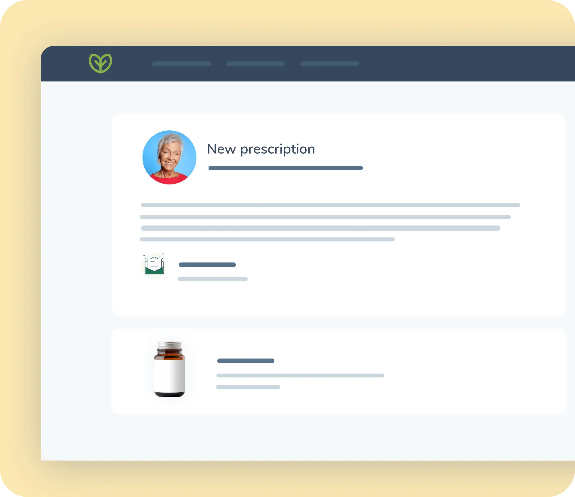 new prescription page in the software