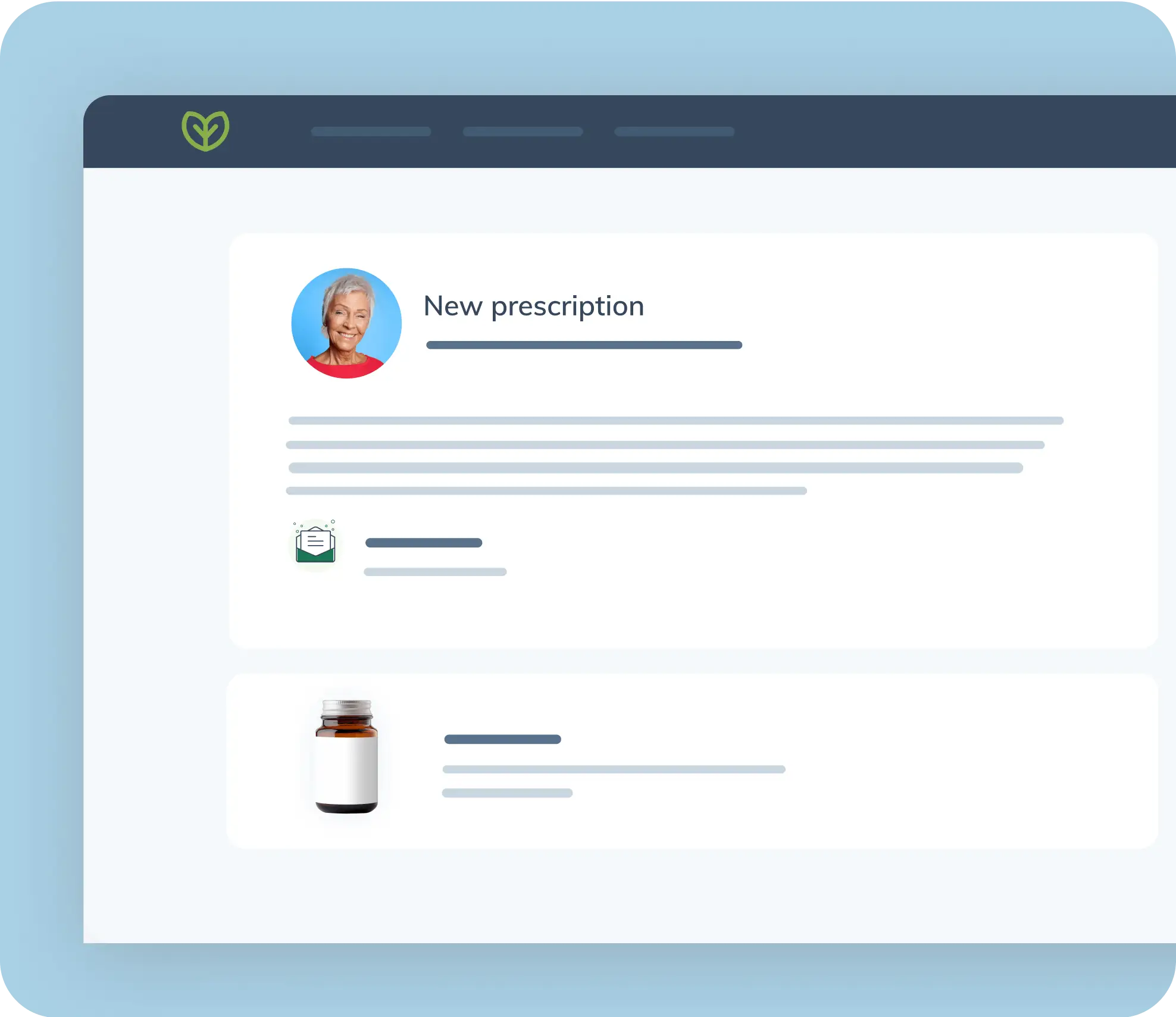 new prescription page in the software