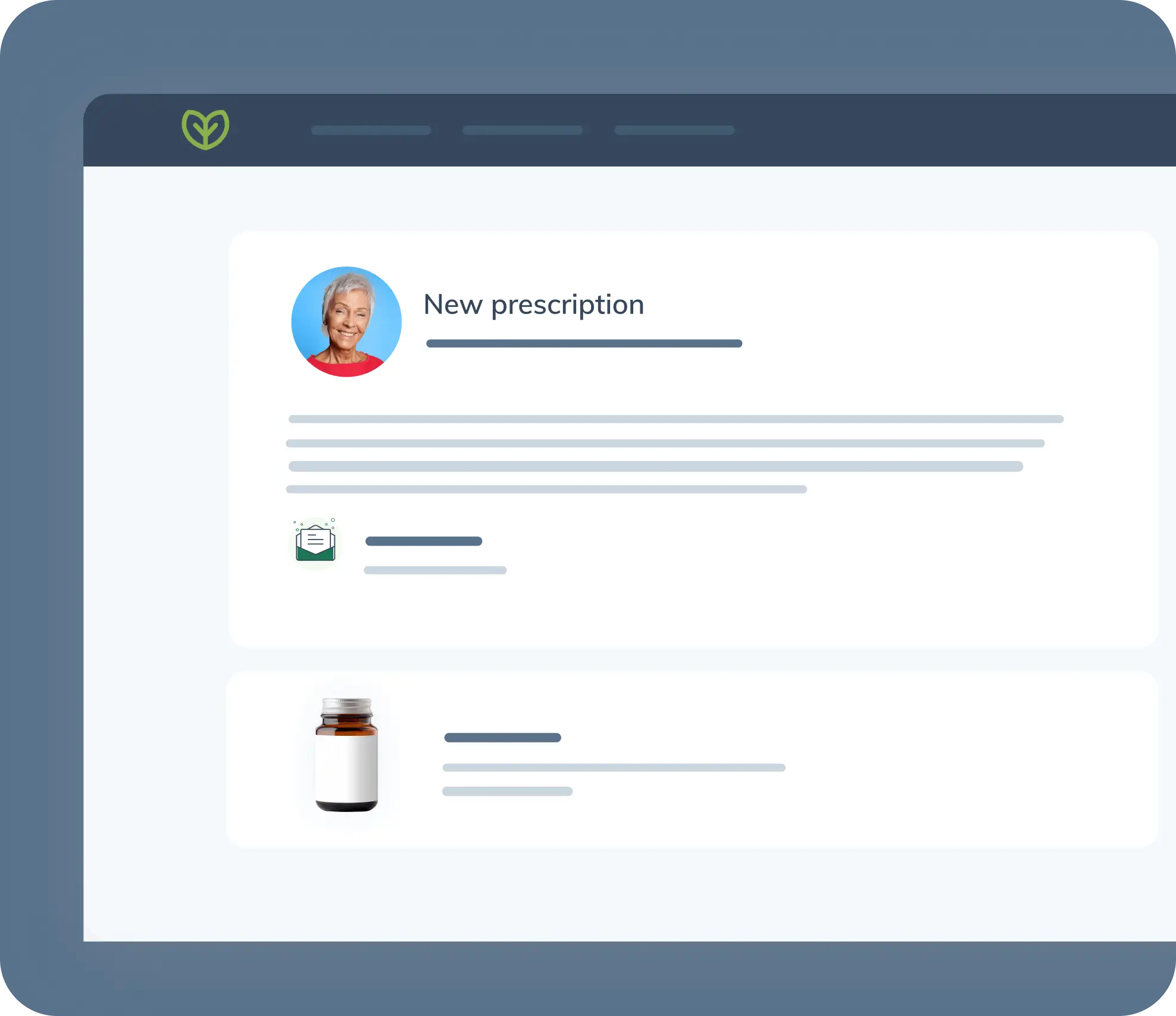 new prescription page in the software